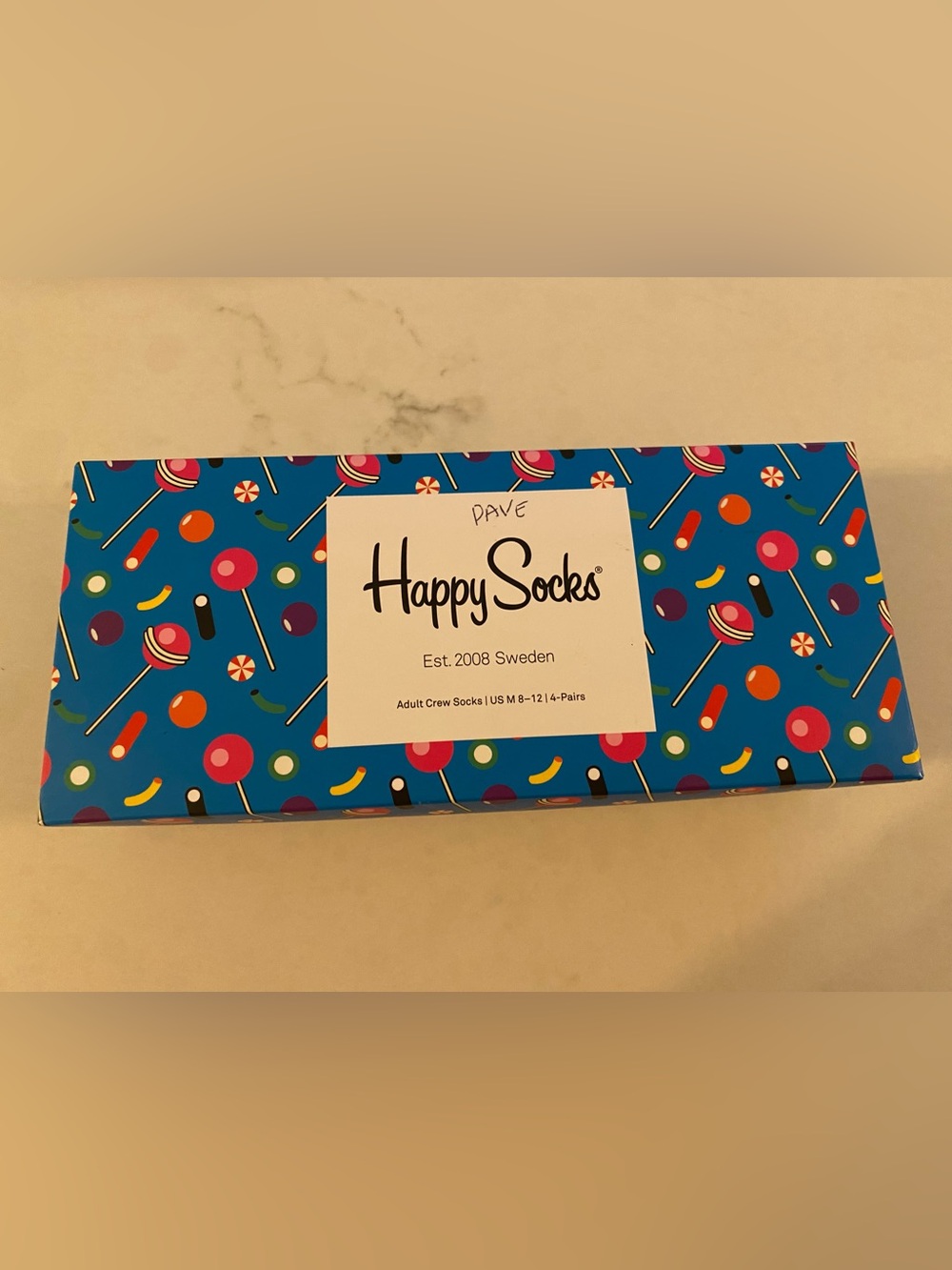 Happy Socks Candy Print Crew Socks Gift Box Multicolor Unisex W 10-12 1/2 M 8-12
